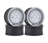 BritBolt 4pcs 1,9 Pouce 96 mm Pneus en Caoutchouc avec Roues en Plastique compatibles avec 1 10 Voitures de Robot RC à l'échelle et des modèles similaires comme Wraith Yikong D110(Silvery Wheel hub)