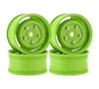 BritBolt 4pcs 1,9 Pouce 96 mm Pneus en Caoutchouc avec Roues en Plastique compatibles avec 1 10 Voitures de Robot RC à l'échelle et des modèles similaires comme Wraith Yikong D110(Green Wheel hub)