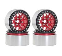 BritBolt 4pcs 1,9 Pouce moyeu de Jante à Roue Perle en métal pour 1 10 échelle Crawler Compatible avec Le modèle AXI03007 Yikong(Red)