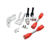 BritBolt de Roue arrière Hex Hex 24 mm avec Arbre d'entraînement de 9 mm et Arbre de Tasse d'essieu en métal Compatible avec 1 5 Voitures RC comme i rofun rovan km 5b 5T 5T(Red Silver 2PCS Set)