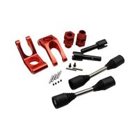 BritBolt de Roue arrière Hex Hex 24 mm avec Arbre d'entraînement de 9 mm et Arbre de Tasse d'essieu en métal Compatible avec 1 5 Voitures RC comme i rofun rovan km 5b 5T 5T(Black Red 2PCS Set)