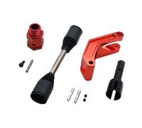 BritBolt de Roue arrière Hex Hex 24 mm avec Arbre d'entraînement de 9 mm et Arbre de Tasse d'essieu en métal Compatible avec 1 5 Voitures RC comme i rofun rovan km 5b 5T 5T(Black Red 1PCS)
