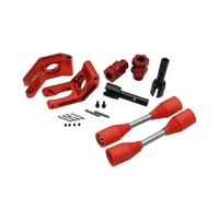 BritBolt de Roue arrière Hex Hex 24 mm avec Arbre d'entraînement de 9 mm et Arbre de Tasse d'essieu en métal Compatible avec 1 5 Voitures RC comme i rofun rovan km 5b 5T 5T(Red 2PCS Set)