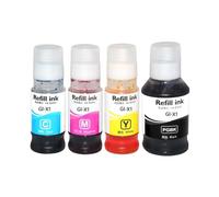 BritBolt GI51 GI-51 REFORME DE BONDE ECO Base ECO ECO Compatible avec Les modèles d'imprimantes G1520 G2520 G2560 G3520 G3560 Fit Universel(4X Bottle-BKCMY)