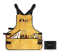 BRITEREE Tablier à outils de Travail pour Hommes et Femmes, Longueur Du torse avec 21 Poches à outils, Tablier Menuisier Réglable pour Menuisiers, Peintres, Bricoleurs, Ouvriers et Jardiniers