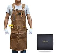BRITEREE Tablier de Travail Homme avec 9 Poches à Outils, Tablier Menuisier avec Toile CiréeDurable, Cadeau de Tablier à Outils Pour Hommes Charpentiers