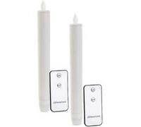 Britesta : 2 chandelles à LED avec flamme vacillante et télécommande - blanc Blanc