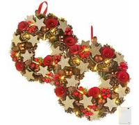 Britesta 2 couronnes de Noël sans fil avec 20 LED - 28 cm