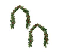 Britesta : 2 guirlandes de sapin décoratives 180 cm avec véritables pommes de pin - Fixe G