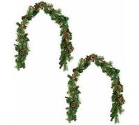 Britesta : 2 guirlandes de sapin décoratives 180 cm avec véritables pommes de pin - Fixe G