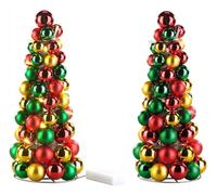 Britesta 2 pyramides de boules de Noël lumineuse