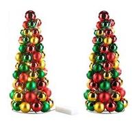 Britesta : 2 pyramides de boules de Noël lumineuse