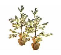 Britesta 2 sapins artificiels enneigés en pot - 70 cm