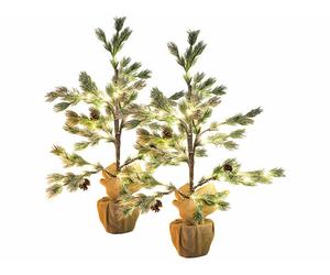 Britesta 2 sapins artificiels enneigés en pot - 70 cm