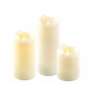 Britesta 3 bougies en cire véritable avec flamme LED