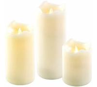 Britesta : 3 bougies en cire véritable avec flamme LED