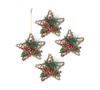 Britesta 4 étoiles décoratives Ø 15 cm en rotin et véritable pommes de pin