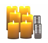 Britesta 6 bougies LED blanc chaud télécommandées avec luminosité variable et minuterie