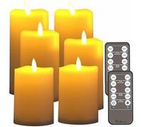 Britesta : 6 bougies LED blanc chaud télécommandées avec luminosité variable et minuterie Blanc