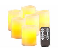Britesta : 6 bougies LED en cire véritable de la même taille avec télécommande G