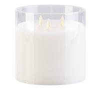 Britesta : Bougie LED en cire à 3 mèches avec photophore en verre G