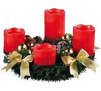 Britesta Couronne de lAvent avec Ornements dorés & 4 Bougies à LED