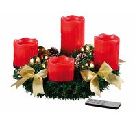 Britesta Couronne de l'Avent avec ornements dorés & 4 bougies à LED