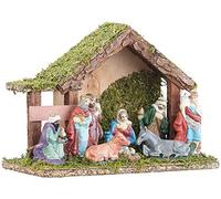 Britesta Crèche de Noël en Bois avec Figurines en Porcelaine peintes à la Main - Petite
