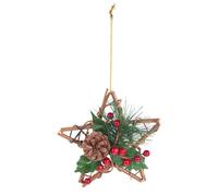 Britesta Étoile décorative Ø 15 cm en rotin et véritable pommes de pin