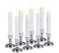 Britesta Helloween Lot de 8 bougies LED avec chandelier argenté flamme vacillante (bougies ménagères)