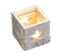 Britesta Photophore en bois motif étoile