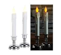 Britesta Bougies LED Set de 2 – Effet flamme vacillante avec chandeliers