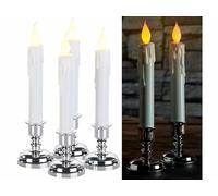 Britesta Set de 4 bougies LED effet flamme vacillante avec chandeliers