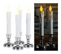 Britesta : Set de 4 bougies LED effet flamme vacillante avec chandeliers G