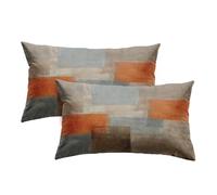 Britimes Housses de coussin décoratives modernes pour la maison, 30,5 x 50,8 cm Lot de 2, motifs abstraits de peinture à l'huile pour la chambre à coucher, salon, gris orange