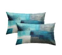 Britimes Lot de 2 Housses de Coussin décoratives Modernes à l'huile pour Chambre à Coucher, Salon, 30,5 x 50,8 cm, Bleu Sarcelle