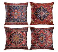 Britimes Lot de 4 housses de coussin rétro tribal persan ethnique décoration d'intérieur 45,7 x 45,7 cm