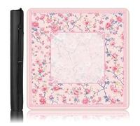 Britimes Tapis de Mahjong avec sac de transport noir, motif floral rose, antidérapant, réduction du bruit, 80 x 80 cm, housse de table de jeu en caoutchouc multi-usage pour cartes de Mahjong, dominos