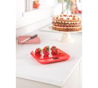 British Bakes Digitale Küchenwaage ¿ Hohe Kapazität Von 10 Kg,Misst Flüssigkeiten,Wasserdicht,Zuwiegefunktion,Glasplattform,1g Genauigkeit,Rot