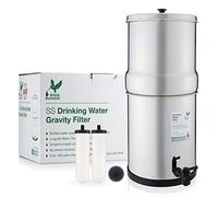 British Berkefeld Système De Filtration D'eau Par Gravité 8,5 L En Acier Inoxydable | Incl. 2 cartouches Ultra Fluoride | Une eau propre et délicieuse |Pas d'électricité ni de plomberie