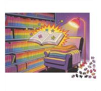 British Book Nook avec des étagères Arc-en-Ciel Puzzle en Bois Imperméable DIY Puzzles De 1000 Pièces pour Adultes Cadeaux Amusant De Décoration pour La Maison