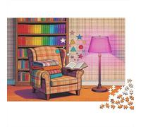 British Book Nook avec des étagères Arc-en-Ciel Puzzle en Bois Imperméable DIY Puzzles De 1000 Pièces pour Adultes Amusant Jeux De Stimulants