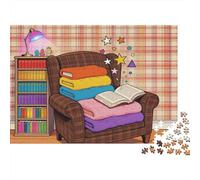 British Book Nook avec des étagères Arc-en-Ciel Puzzle en Bois Imperméable Puzzles De 1000 Pièces pour Adultes Cadeaux Impossible De Décoration pour La Maison