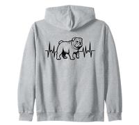 British Bulldog Heartbeat - Vintage Bulldog Lover Sweat à Capuche