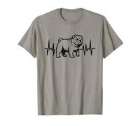 British Bulldog Heartbeat - Vintage Bulldog Lover T-Shirt