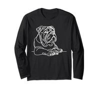British Bulldog Line Art - Minimaliste Bulldog Amoureux des chiens Manche Longue