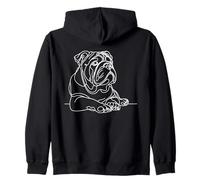 British Bulldog Line Art - Minimaliste Bulldog Amoureux des chiens Sweat à Capuche
