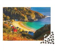 British Coastal Puzzle à Assemblers 1000 Piècess Matériau Recyclable Channel Islands Senior Puzzles Jeu Éducatif Décompression Accessoires de Jeu Parent-Enfant 70x50cm/1000 Pièces