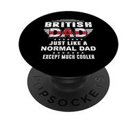 British Dad Just Like A Normal Dad for Daddy Fathers Day PopSockets PopGrip Adhésif