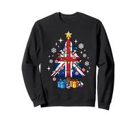 British England Flag Christmas Tree Lights Xmas Cute Costume Sweatshirt